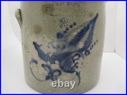 Antique Stoneware Ottman Bro's Fort Edward NY Crock 3 Gal Blue Cobalt Salt Glaze