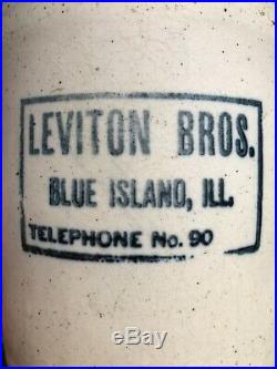 Antique Stoneware Pottery Advertising Jug Blue Island, IL. Pre-Prohibition
