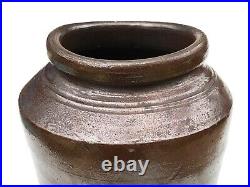 Antique Stoneware Pottery Half Gallon Crock Primitive American Pottery Jar
