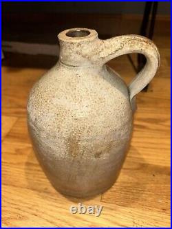 Antique Stoneware Pottery Jug Stoneware Jug 9.75 Tall Elongated Handle