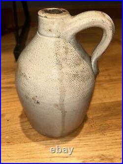 Antique Stoneware Pottery Jug Stoneware Jug 9.75 Tall Elongated Handle