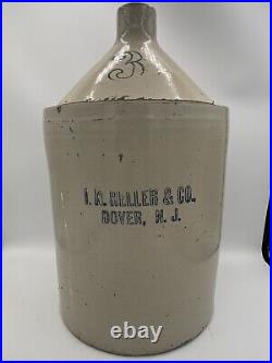 Antique Stoneware Pottery No. 3 I. N. Heller & Co, Dover NJ Jug Crock