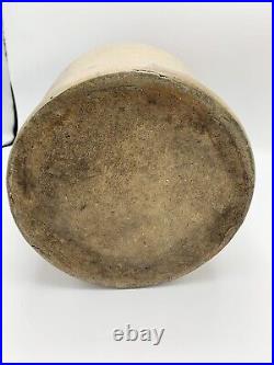 Antique Stoneware Primitive Salt Glaze Farmhouse Jug Crock Churn 11 tall