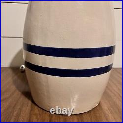 Antique Stoneware Robinson Ramsbottom Blue Crown 2 Gal Dispenser Crock with Lid