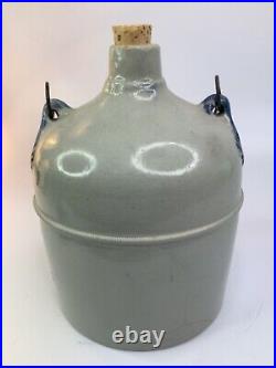 Antique Stoneware pottery blue jug