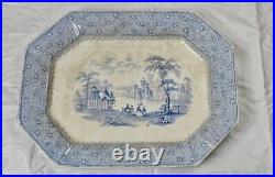 Antique T. J. And J Mayer Longport Rare Garden Scenery Platter Beautiful Boarder