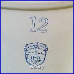 Antique UHL Pottery Co Acorn Wares Stoneware RARE 12 Gallon Huntingburg Indiana