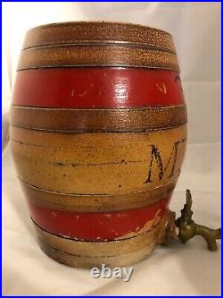 Antique Uk Fulham pottery stoneware dispenser crock mead antique alcohol uk Bar