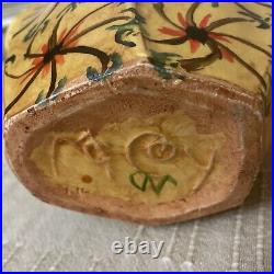 Antique-VTG McCoy Stoneware Pottery Pitcher-Hand Painted Floral6.25Hx8Wx4D