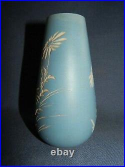 Antique Victorian Salopian Art Pottery Art Nouveau Vase Butterfly & Flowers