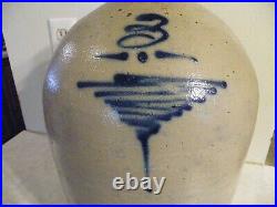 Antique Vintage 3 Gallon Jug Crock Salt Glaze Stoneware Pottery Jug 15 Tall
