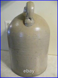 Antique Vintage 3 Gallon Jug Crock Salt Glaze Stoneware Pottery Jug 15 Tall