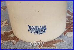 Antique Vintage 5 Gallon Douglass Stoneware Pottery CROCK Holds Water