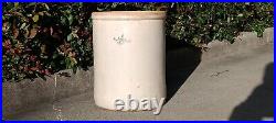 Antique Vintage 8 Gallon Robinson Ransbottom Stoneware Pottery Crock Blue Crown