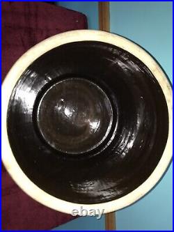 Antique Vintage 8 Gallon Robinson Ransbottom Stoneware Pottery Crock Blue Crown