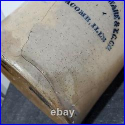 Antique Vintage Macomb 6 Gallon Stoneware Crock, Macomb, Illinois
