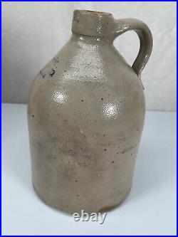 Antique Vintage crock jug handled NEW YORK STONE WARE CO Fort Edward NY Nice