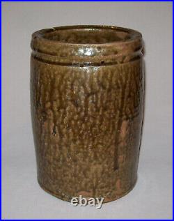 Antique Vtg Stoneware Jar Catawba Valley NC Great Drippy Alkaline Glaze Pottery