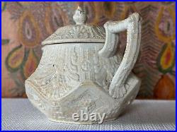 Antique Wedgwood Yellowware Drab Ware Salt Glazed Stoneware Teapot
