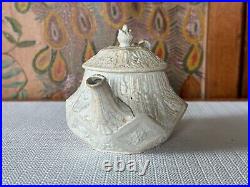 Antique Wedgwood Yellowware Drab Ware Salt Glazed Stoneware Teapot