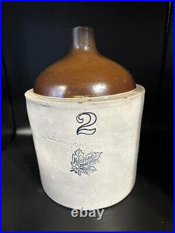 Antique Western Stoneware Co. Moonshine Whiskey Jug Pottery Crock 2