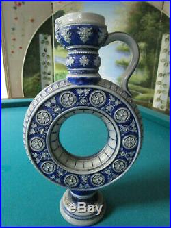 Antique Westerwald German ROUND RING JUG stoneware blue grey salt glazed PICK 1