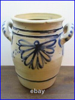 Antique Westerwald Salt Glaze Ceramic Stoneware w Blue Designs around 1840