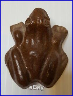 Antique What Cheer Iowa Sewer Stoneware Tile Male Frog approx 2.5 x 2.5