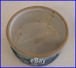 Antique Whites Utica Stoneware Pottery Crock #1 with Lid Deer Hunt Scene