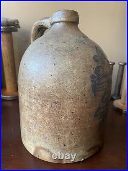 Antique Wm E Warner West Troy NY 1 Gallon Stoneware Jug