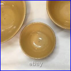 Antique Yellow Ware Bowls Nesting Approximate Size Lg 10 Med 8 Sm 6 VGC