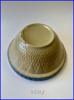 Antique Yellowware Bowl With Diamond Detail