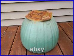 Antique Zanesville Stoneware Large Matte Green Glazed Pot Jardiniere