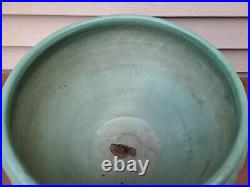 Antique Zanesville Stoneware Large Matte Green Glazed Pot Jardiniere