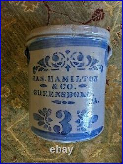Antique decorated stoneware crock- Greensboro Pa