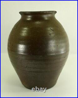 = Antique ea. 1800's Ovoid Stoneware Jar Crock Southern Pottery East Tennessee
