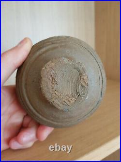 Antique medieval pottery beaker 14th century Siegburg stoneware Bellarmine jug