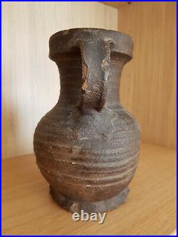 Antique medieval pottery jug 14th century Siegburg stoneware Bellarmine jug