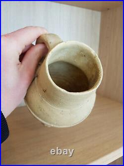 Antique medieval pottery jug 15th century Siegburg stoneware gothic earthenware