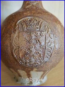 Antique rare Bellarmine jug 17th century with the coa of England Bartmannskrug