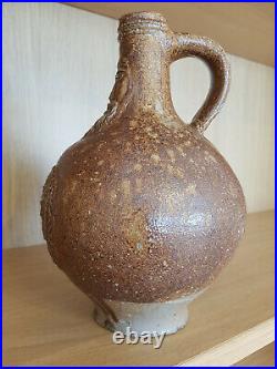 Antique rare Bellarmine jug 17th century with the coa of England Bartmannskrug
