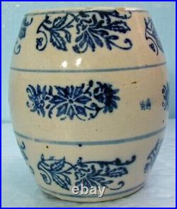 BRUSH McCOY BLUE & WHITE STENCILED WILDFLOWER BLANK POTTERY-STONEWARE CANISTER