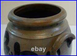 Beautiful Antique 4 Gal. Stoneware Crock Heavily Decorated