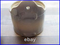 Beautiful Antique Blue Stoneware Salt Crock with Original Cover