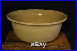 Beautiful BIG Early Old Natural StoneWare BOWL Cottage, Log Cabin Home Camp RARE