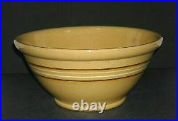 Beautiful Large 11 3/8 Yellow Ware Mixing Bowl Stoneware EXC