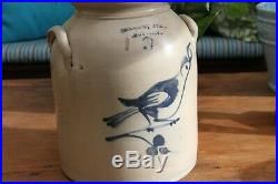 Belmont AVE Newark NJ stoneware Fulper Bird cobalt salt glaze crock pottery