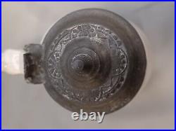 Bennett's Patent Syrup Pitcher WithPewter Lid ca 1873 Antique American Stoneware