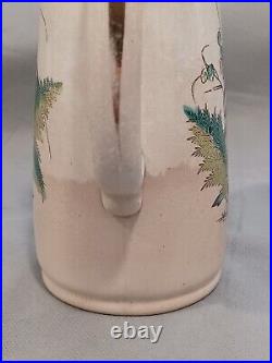 Bennett's Patent Syrup Pitcher WithPewter Lid ca 1873 Antique American Stoneware