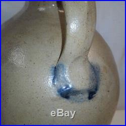 Blue Cobalt Rare 1860-1890s I H Wands Olean NY Stoneware Pottery Crock Jug